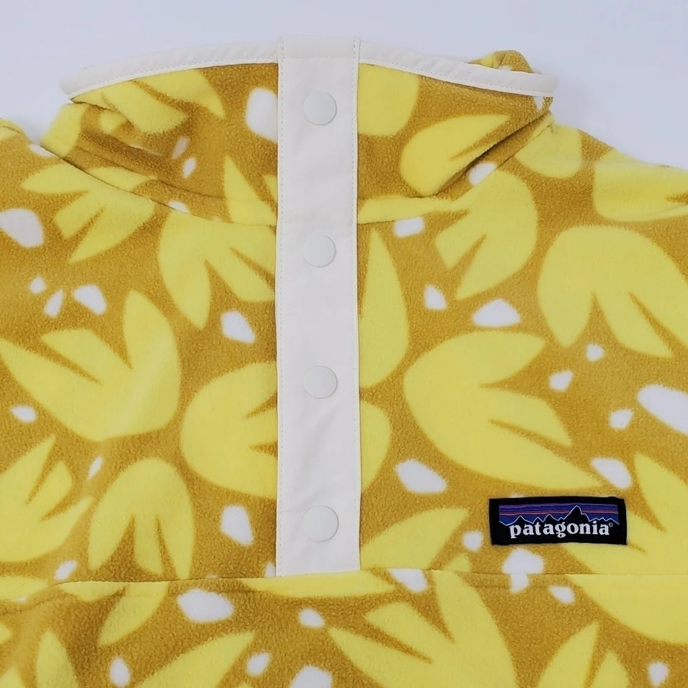 NWT PATAGONIA MICRO D SNAP-T PULLOVER RARE YELLOW COLOR PRINT WOMEN SIZE MEDIUM - Picture 15 of 15